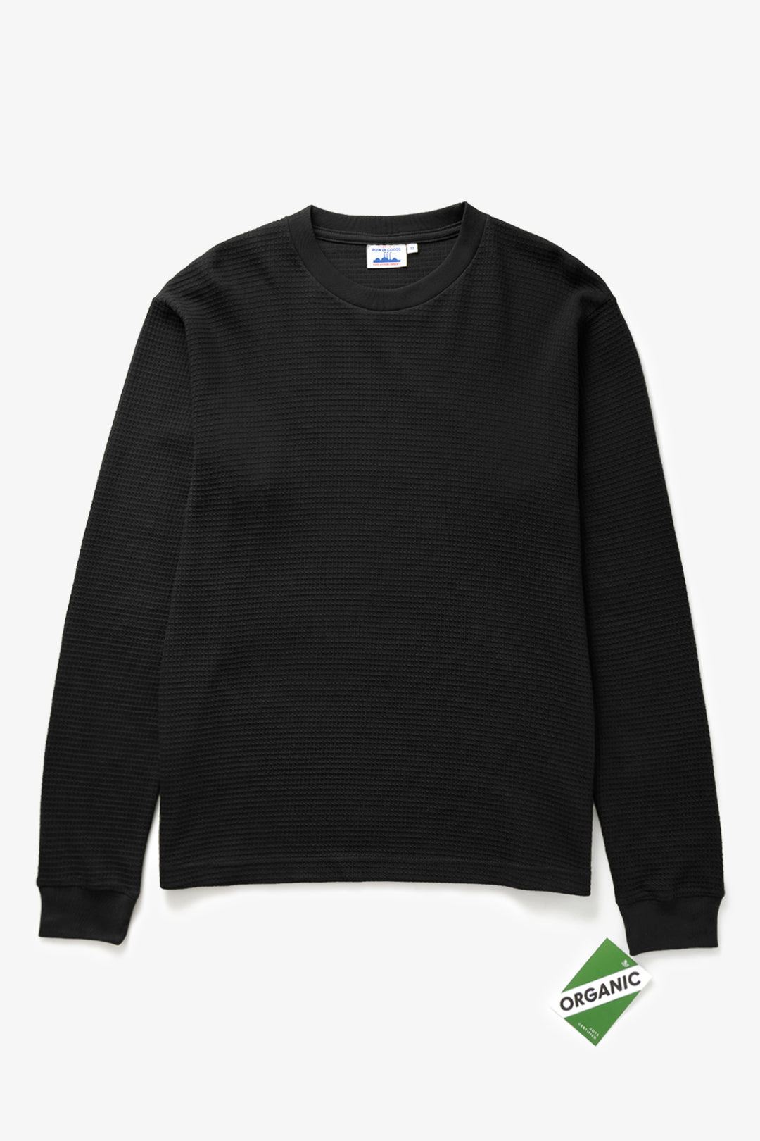 Power Goods - Thermal Waffle Long Sleeve Tee - Black