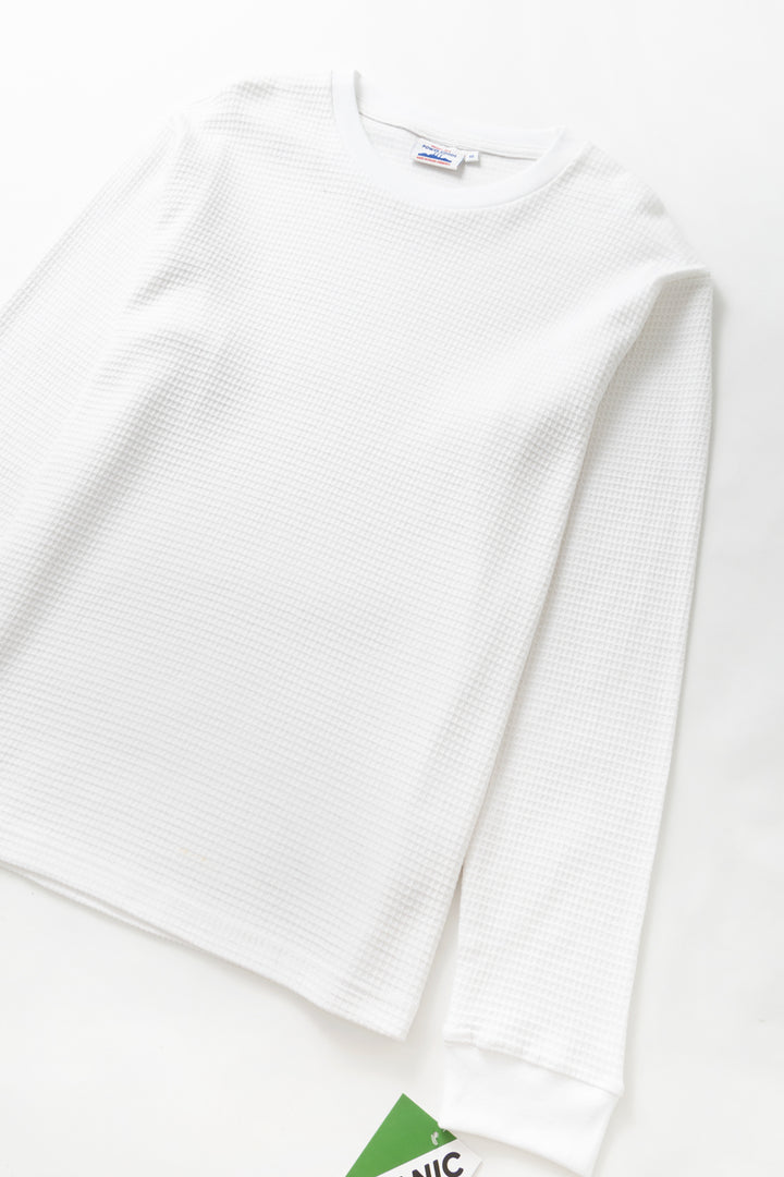 Power Goods - Thermal Waffle Long Sleeve Tee - White