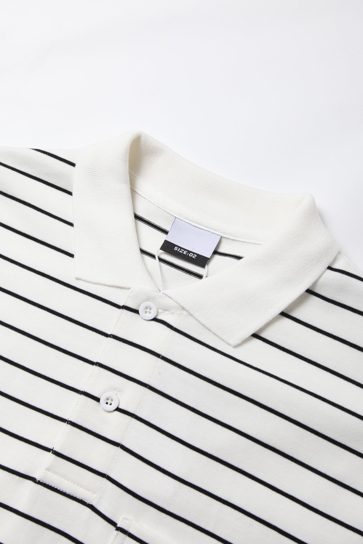 TRS - Oversized Striped Polo - White
